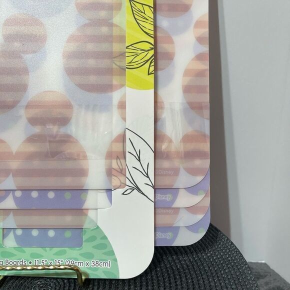 Disney Mickey Mouse Flexible Cutting Boards set of 4 Pink and Purple NWT - Picture 2 of 6